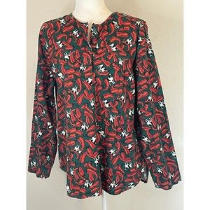 Big Dog Red Hot Pepper Pajama Top Women Size L - XL AR1546